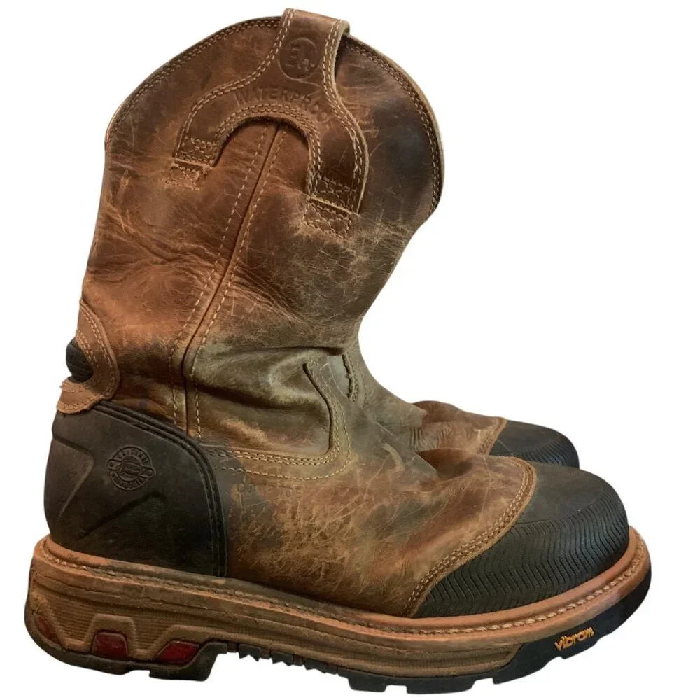 Justin’s Men’s Work Boots Warhawk Steel Toe Waterproof ‎ Size 10D Brown